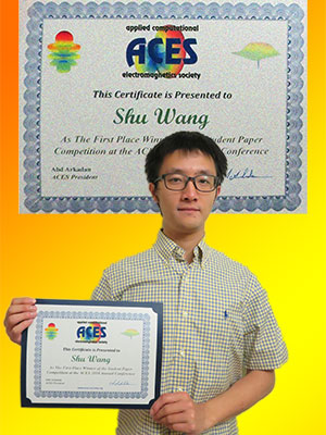 Shu Wang Wins 1st in ACES Student Comp 